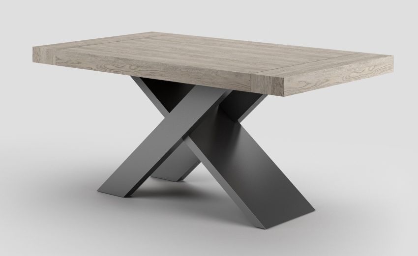 Twin tavolo grigio gessato L140/220 cm-Tavolo allungabile-Grigio-Nobilitato-76 cmx140 cm Twin tavolo grigio gessato L140/220 cm-Tavolo allungabile-Grigio-Nobilitato-76 cmx140 cm