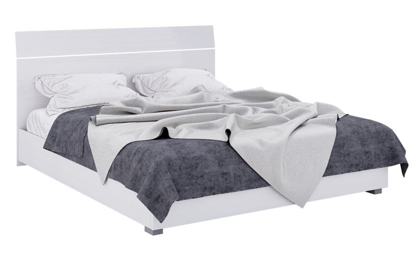 Mia giroletto matrimoniale bianco frassino-In pannello nobilitato-Bianco-Nobilitato-80 cmx172 cm