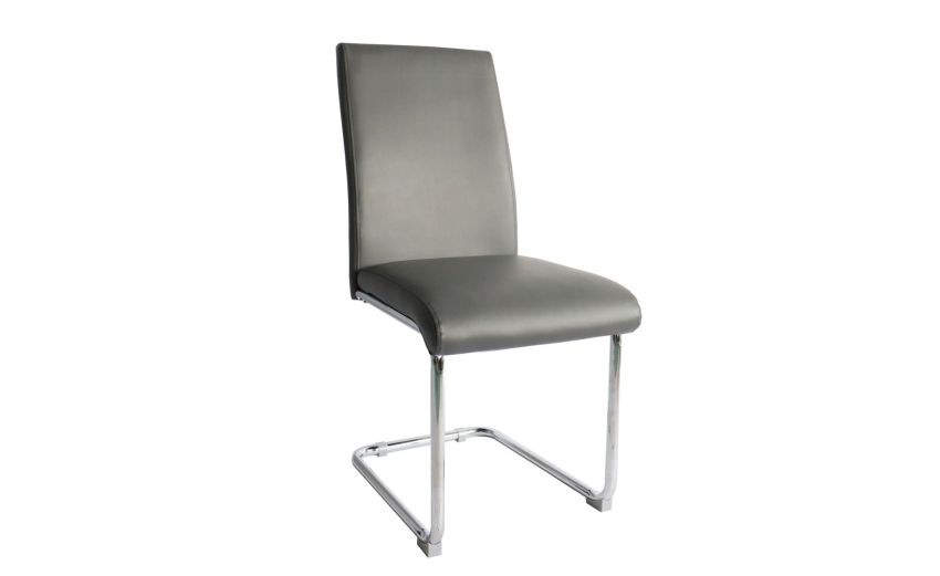Kate2 sedia in similpelle grigio-Struttura in metallo-Grigio-Similpelle-93 cmx43 cm