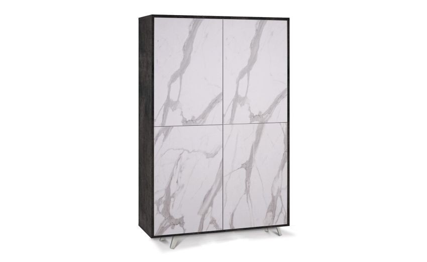 Divina madia alta 4 ante ossido nero/marmo calacatta--Nero-Pannello melaminico-169 cmx108 cm Divina madia alta 4 ante ossido nero/marmo calacatta--Nero-Pannello melaminico-169 cmx108 cm