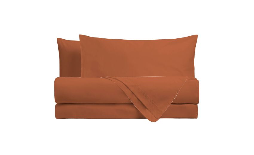 Chardonnay completo letto ruggine singolo--Arancione-100% Cotone-Singolo