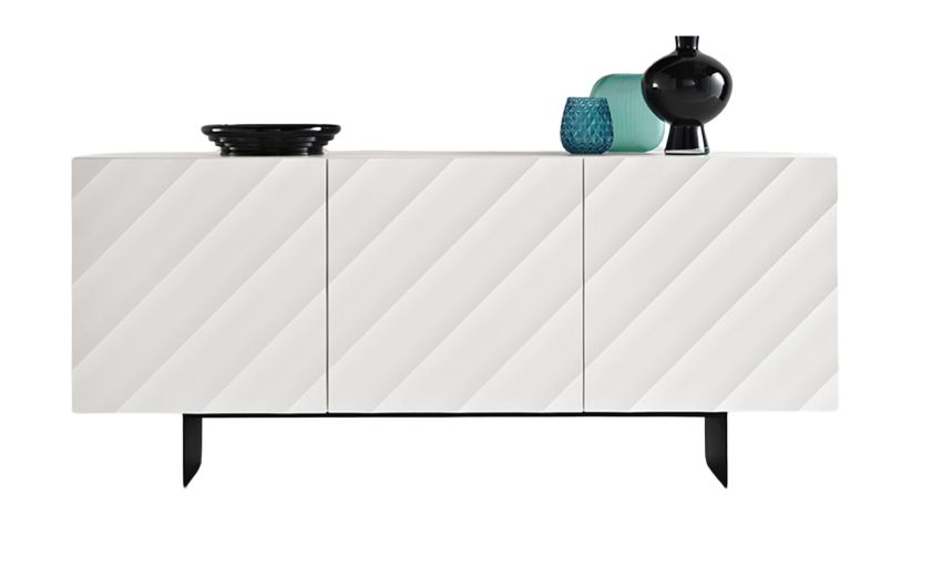 Zen madia bianca-Struttura in nobilitato tinta unita -Bianco-Mdf-80 cmx180 cm