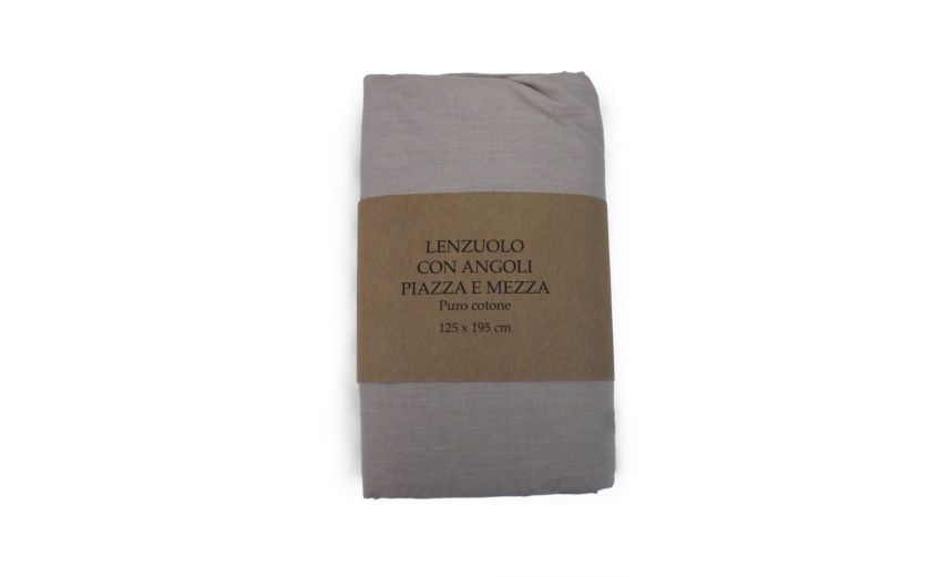 Lenzuolo con angoli in cotone piazza e mezza tortora---100% Cotone-Piazza e mezza Lenzuolo con angoli in cotone piazza e mezza tortora---100% Cotone-Piazza e mezza