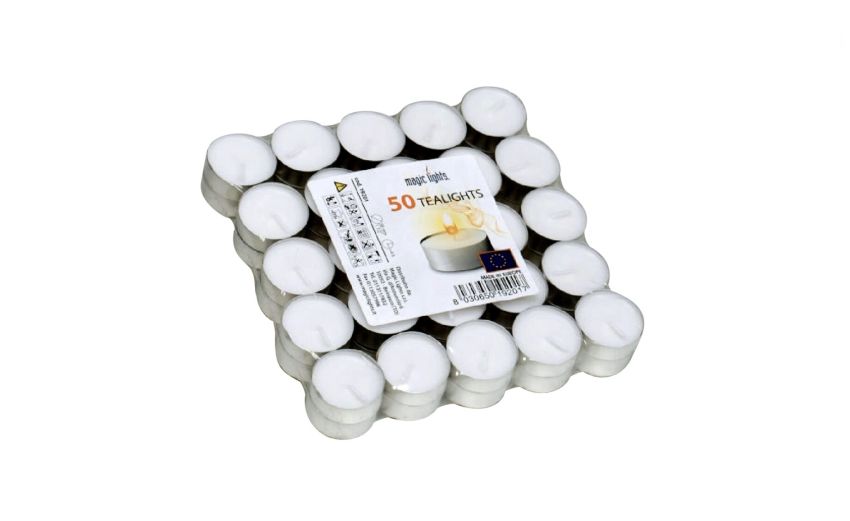 Tea Lights set 50 candele bianche- -Bianco-Alluminio-2 cmx19 cm Tea Lights set 50 candele bianche- -Bianco-Alluminio-2 cmx19 cm