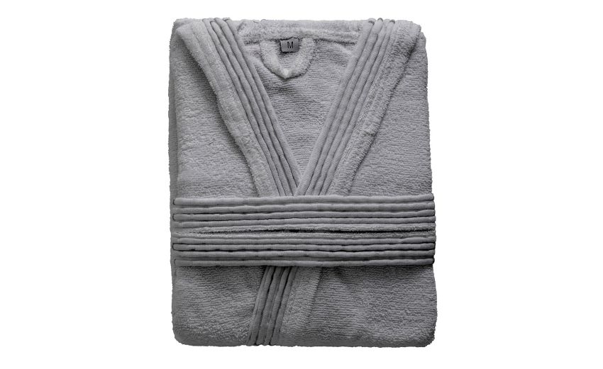 Terry accappatoio in cotone grigio scuro XL--Grigio scuro-Cotone