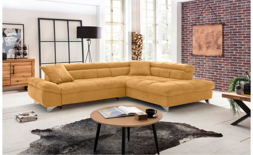 George divano angolare in tessuto senape-Panchetta relax estraibile-Senape-Tessuto-228 x 124 cm George divano angolare in tessuto senape-Panchetta relax estraibile-Senape-Tessuto-228 x 124 cm