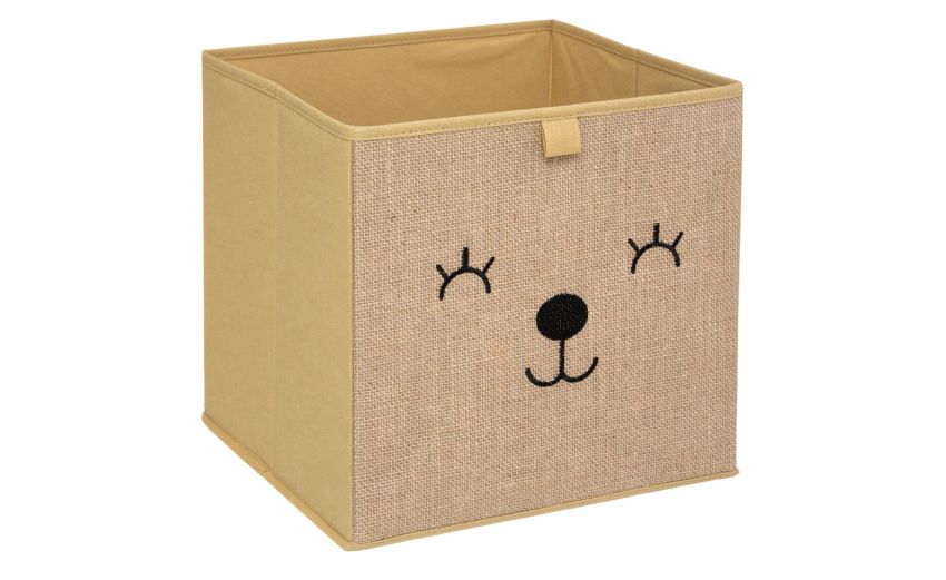 Animal box portaoggetti per camerette in tessuto- -Beige-Poliestere-29 cmx29 cm Animal box portaoggetti per camerette in tessuto- -Beige-Poliestere-29 cmx29 cm