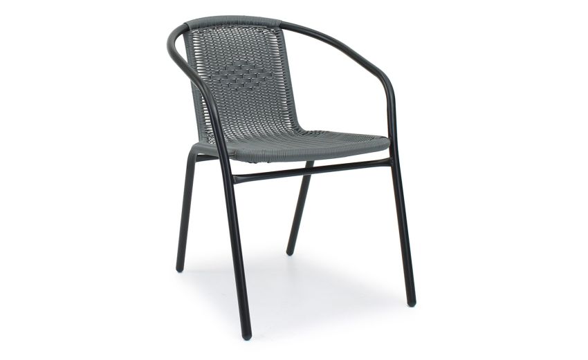 Martin sedia in rattan sintetico antracite-Struttura in metallo verniciato antracite Martin sedia in rattan sintetico antracite-Struttura in metallo verniciato antracite