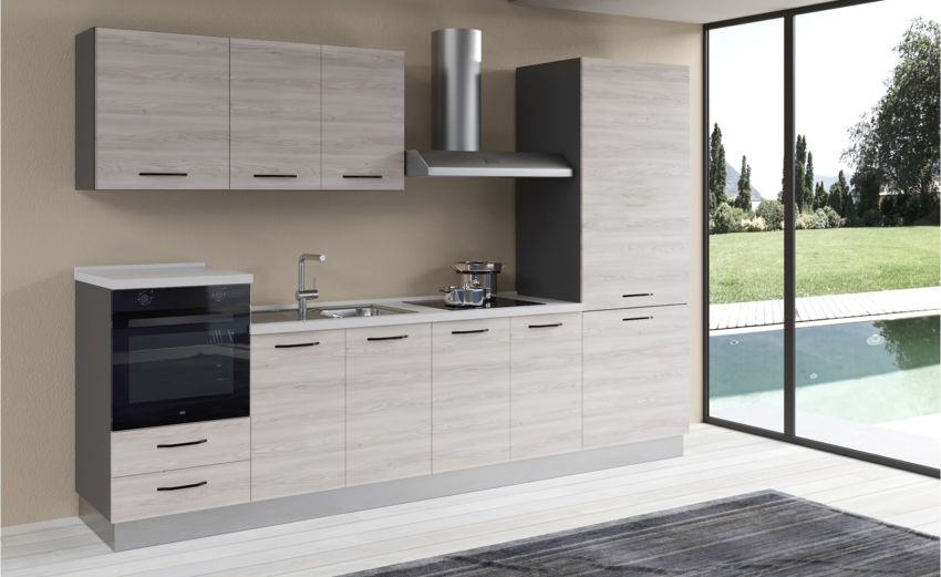 Gilda 2.0 cucina 315 cm colore frassino ghiaccio -3 elettrodomestici Gilda 2.0 cucina 315 cm colore frassino ghiaccio -3 elettrodomestici