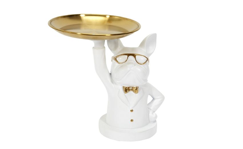 Tray bianco vassoio decorativo 19x23 Tray bianco vassoio decorativo 19x23