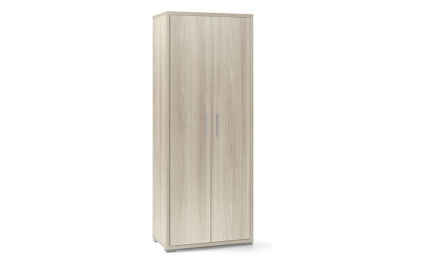 Work mobile ufficio 2 ante colore olmo-Misure L71 x P41 x H182  cm-Legno chiaro-Melaminico-182 cmx71 cm