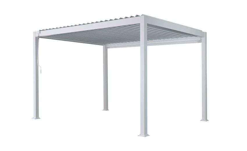 Pergola bioclimatica bianca 390x300 cm--Bianco-Alluminio-250 cmx300 cm