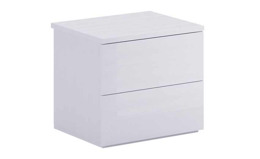 Mia comodino 2 cassetti bianco frassino-In pannello nobilitato-Bianco-Nobilitato-41 cmx48 cm Mia comodino 2 cassetti bianco frassino-In pannello nobilitato-Bianco-Nobilitato-41 cmx48 cm
