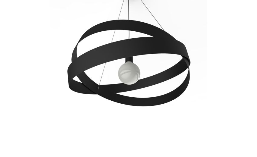 Sospensione soft nera 1x327 Ø60 cm--Nero-Metallo Sospensione soft nera 1x327 Ø60 cm--Nero-Metallo