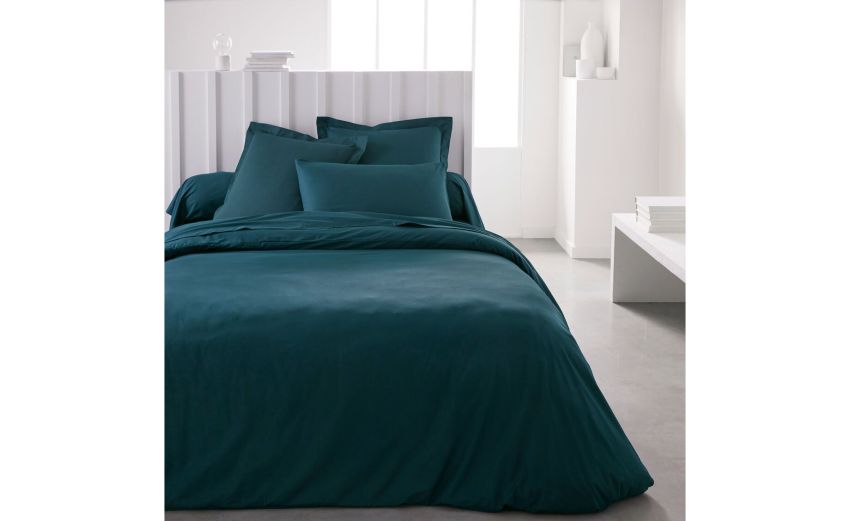 Organic Cotton copripiumino piazza e mezza petrolio- --100% Cotone-Piazza e mezza Organic Cotton copripiumino piazza e mezza petrolio- --100% Cotone-Piazza e mezza