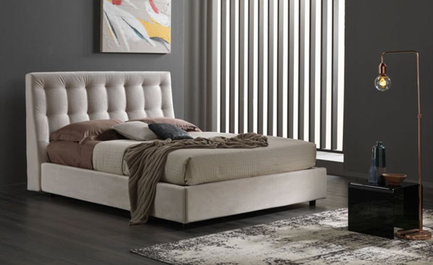 Diva letto matrimoniale contenitore beige-In tessuto idrodrepellente antimacchia Diva letto matrimoniale contenitore beige-In tessuto idrodrepellente antimacchia