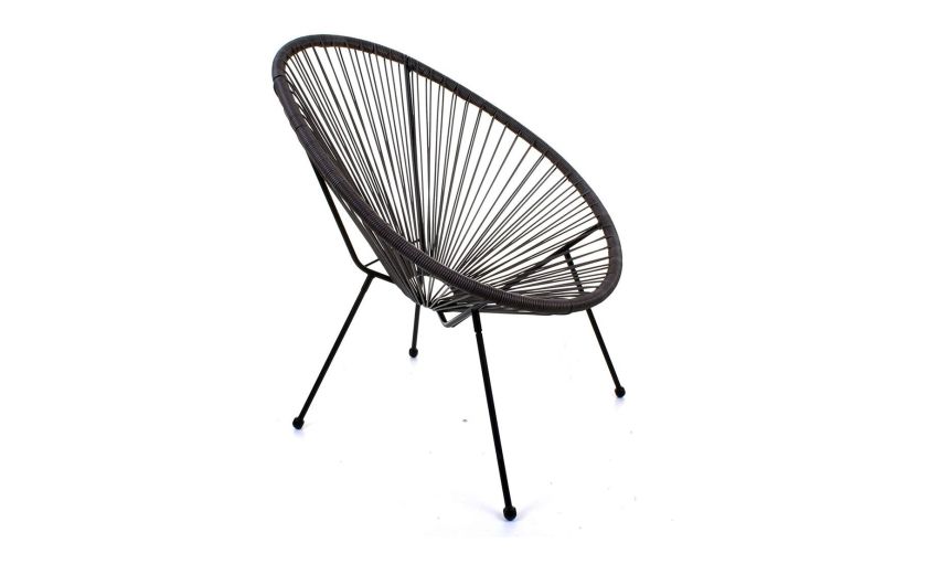 Nora sedia nera-Impilabile-Nero-Rattan-88 cmx71 cm