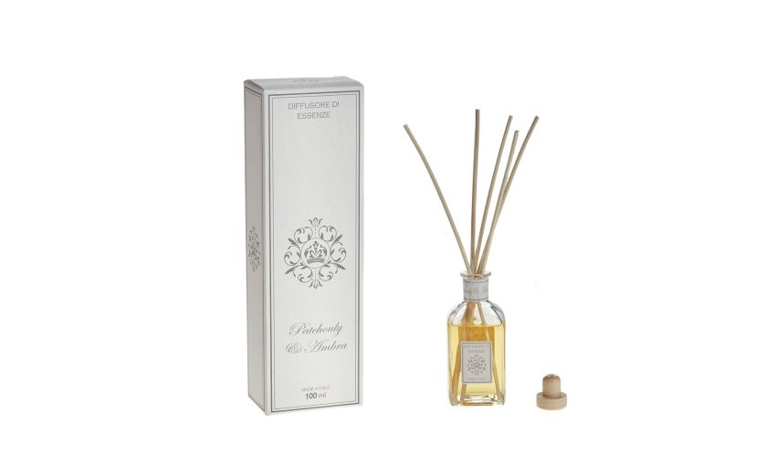 Patchouli e Ambra diffusore d&#039;essenza- -Trasparente-Vetro-12 cmx5 cm