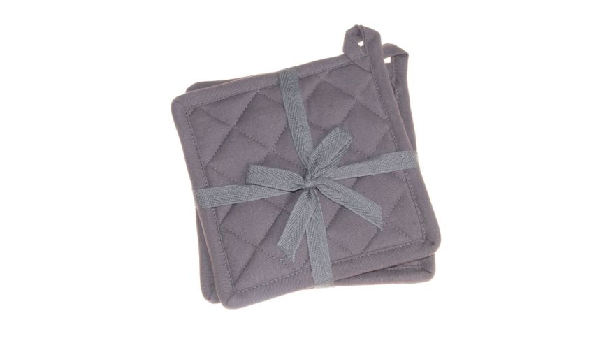 Greta set 2 presine antracite---100% Cotone-18 cmx18 cm Greta set 2 presine antracite---100% Cotone-18 cmx18 cm