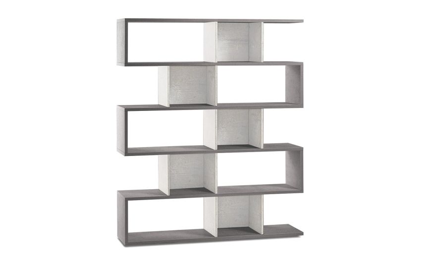 Book libreria a parete cemento/ossido bianco h180 cm--Bianco-Pannello melaminico-180 cmx150 cm Book libreria a parete cemento/ossido bianco h180 cm--Bianco-Pannello melaminico-180 cmx150 cm