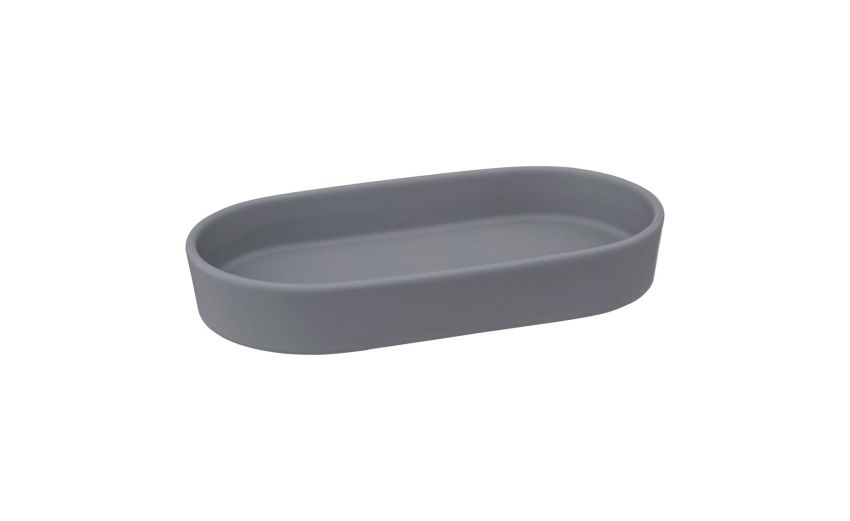Beton piatto porta sapone in ceramica grigio --Grigio-Ceramica-3 cmx19 Beton piatto porta sapone in ceramica grigio --Grigio-Ceramica-3 cmx19