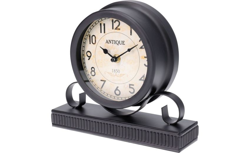 Wally orologio d'appoggio in metallo nero Ø23 cm- -Nero-Metallo-23 cmx23 cm Wally orologio d'appoggio in metallo nero Ø23 cm- -Nero-Metallo-23 cmx23 cm