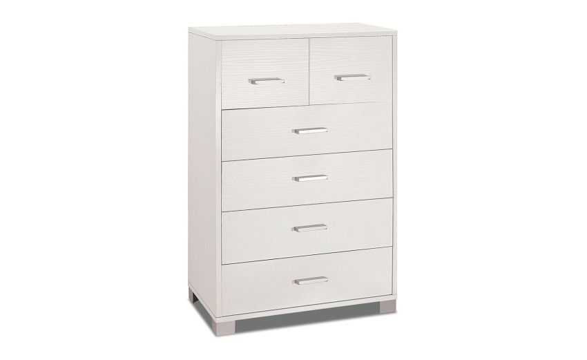 Odessa cassettiera 6 cassetti bianco fiammato--Bianco-Pannello melaminico-112 cmx70 cm