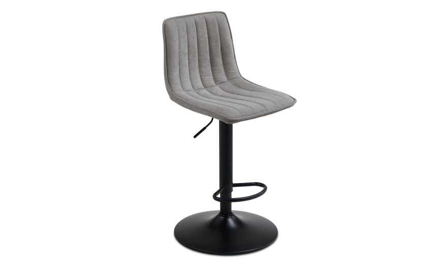 Brenta sgabello in tessuto grigio chiaro-Struttura in metallo verniciato-Grigio chiaro-Tessuto-91 cmx45 cm Brenta sgabello in tessuto grigio chiaro-Struttura in metallo verniciato-Grigio chiaro-Tessuto-91 cmx45 cm