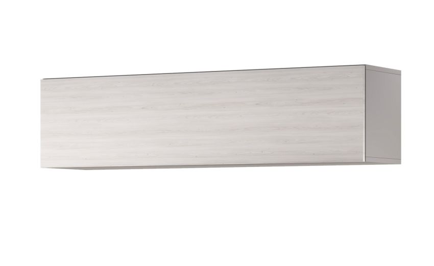 Gilda pensile 1 anta a vasistas frassino ghiaccio L140 cm-Struttura colore grigio chiaro-Legno bianco-Pannello-36 cmx140 cm