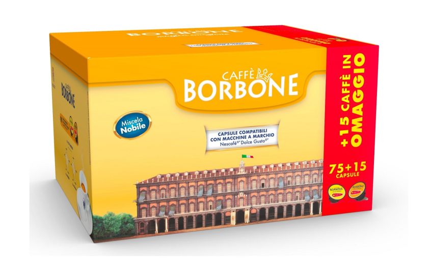 Borbone Box 90 (75+15 omaggio) Capsule caffè miscela Nobile-compatibili con macchine Nescafé Dolce Gusto Borbone Box 90 (75+15 omaggio) Capsule caffè miscela Nobile-compatibili con macchine Nescafé Dolce Gusto