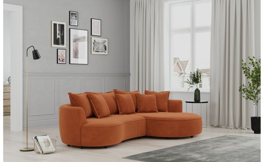 Chic divano 3 posti con penisola color mattone--Mattone-Tessuto-66 cmx287 cm Chic divano 3 posti con penisola color mattone--Mattone-Tessuto-66 cmx287 cm