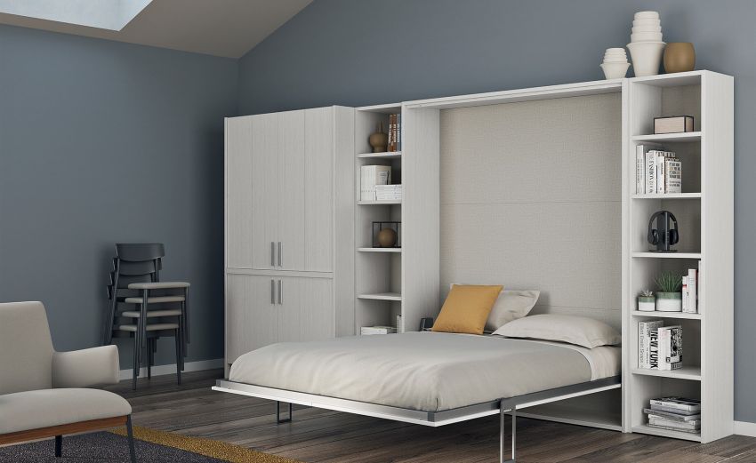 Cabrio letto matrimoniale a scomparsa betulla-In pannello-Legno naturale-Pannello-Matrimoniale Cabrio letto matrimoniale a scomparsa betulla-In pannello-Legno naturale-Pannello-Matrimoniale