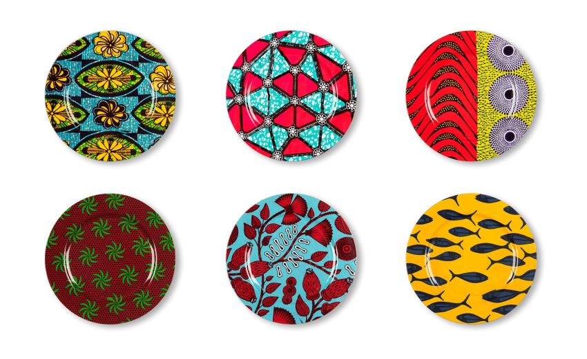 Afrika set 6 sottopiatti etnici colorati Ø33 cm- -Multicolore-Plastica