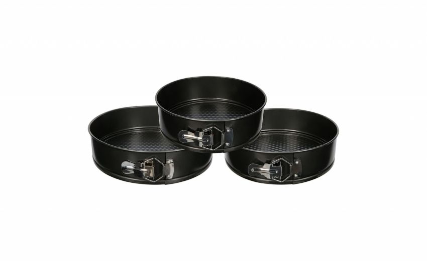 Set 3 tortiere apribili- -Nero-Alluminio