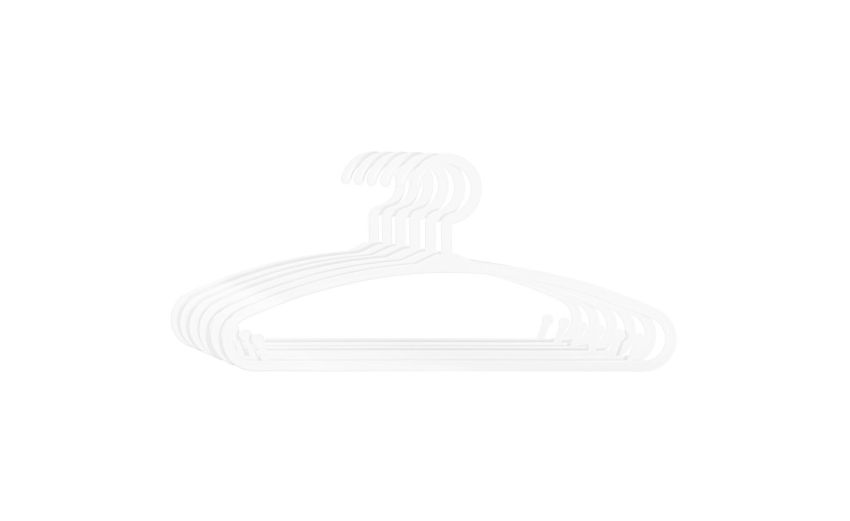 Set 6 grucce capispalla in plastica bianca 28 cm- -Bianco-Plastica-13 Set 6 grucce capispalla in plastica bianca 28 cm- -Bianco-Plastica-13