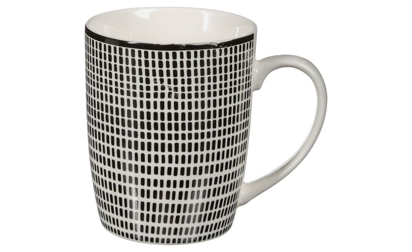 Bohemia tazza in porcellana 330 ml bianca e nera- -Bianco-Porcellana Bohemia tazza in porcellana 330 ml bianca e nera- -Bianco-Porcellana