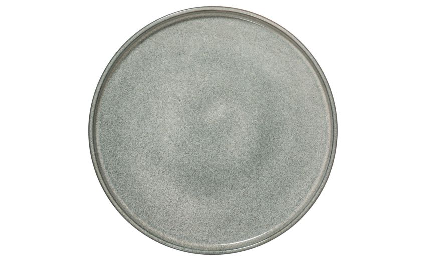 Terre piatto piano in gres grigio Ø27 cm- -Grigio-Gres