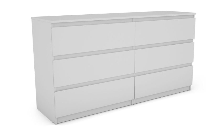 Akitas madia 6 cassetti bianco--Bianco-Pannello-80 cmx150 cm