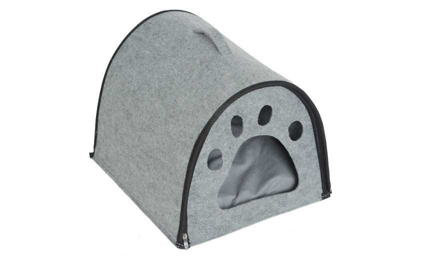 Cuccia impronte in feltro grigio chiaro 35X32 cm--Grigio chiaro-Poliestere-39 cmx35 cm Cuccia impronte in feltro grigio chiaro 35X32 cm--Grigio chiaro-Poliestere-39 cmx35 cm