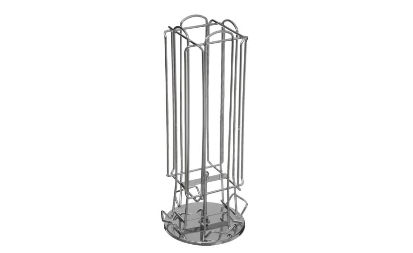 Roll portacapsule in acciaio cromato H28 cm- -Cromo-Acciaio