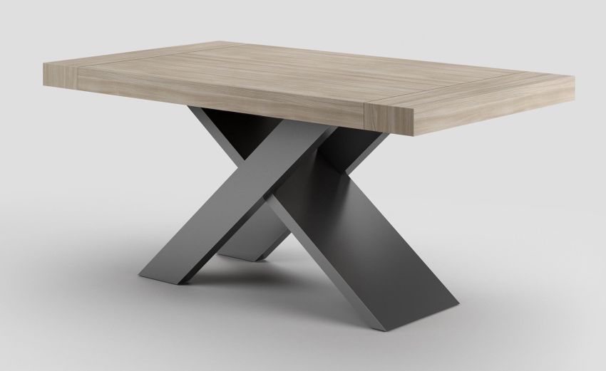 Twin tavolo olmo L160/260 cm-Tavolo allungabile-Legno chiaro-Nobilitato-76 cmx160 cm