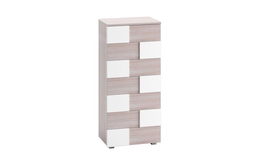 Alessia settimino 7 cassetti olmo e bianco opaco-In pannello ecologico certificato-Cemento-Pannello ecologico-128 cmx55 Alessia settimino 7 cassetti olmo e bianco opaco-In pannello ecologico certificato-Cemento-Pannello ecologico-128 cmx55