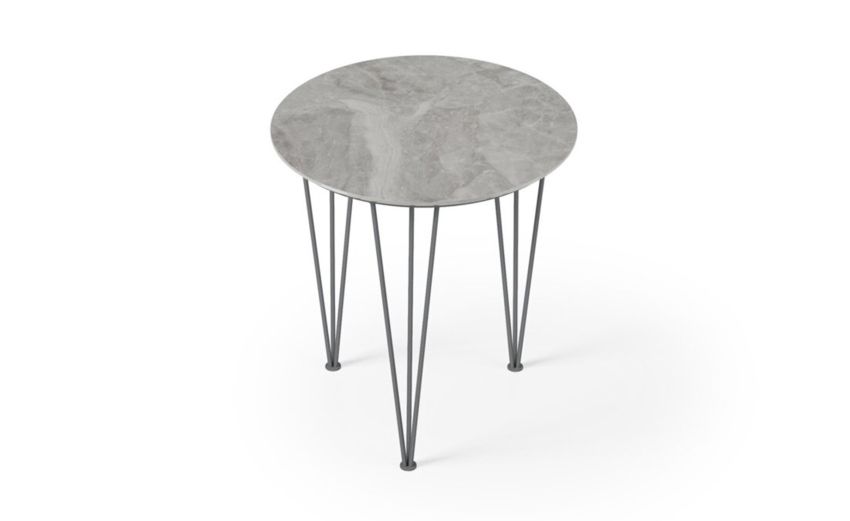 Charme tavolino Dallia in gres porcellanato grey lucido h47 cm--Grigio-Gres Charme tavolino Dallia in gres porcellanato grey lucido h47 cm--Grigio-Gres