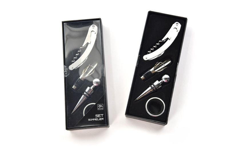 Set sommelier 4 pezzi acciaio --Grigio-Acciaio