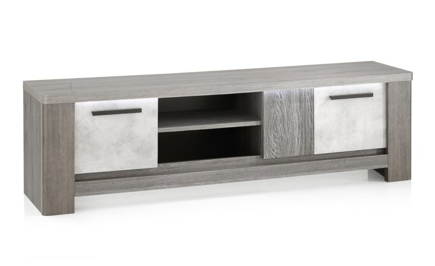 Tallin porta tv 2 ante legno scuro e pietra naturale-Illuminazione LED inclusa-Legno scuro-Pannello-50 cmx170 cm Tallin porta tv 2 ante legno scuro e pietra naturale-Illuminazione LED inclusa-Legno scuro-Pannello-50 cmx170 cm