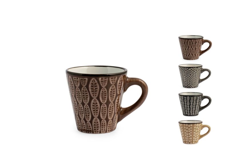 Ethnic tazzina caffè fantasia in gres 100 ml ---Gres Ethnic tazzina caffè fantasia in gres 100 ml ---Gres