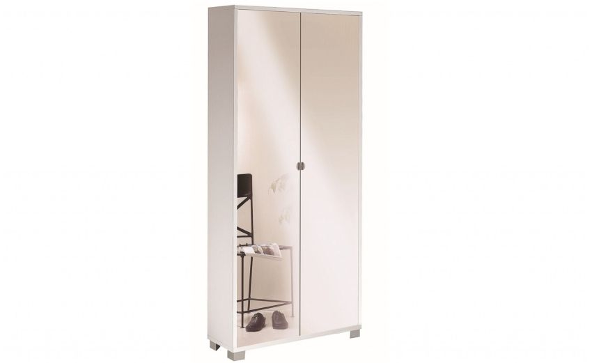 Alessia mobile multiuso bianco 2 ante a specchio-Mobile multiuso 2 ante specchio-Bianco-Pannello-190 cmx83 cm