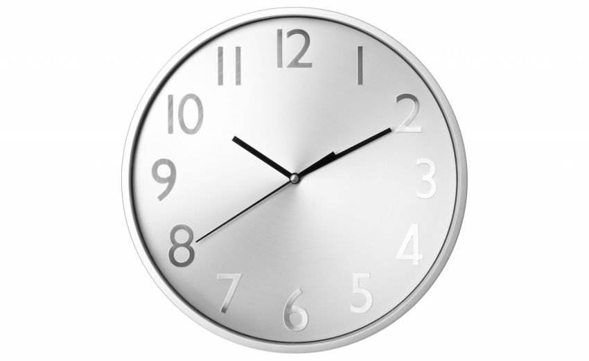 Martin orologio classico argento Ø30 cm- -Argento-Plastica