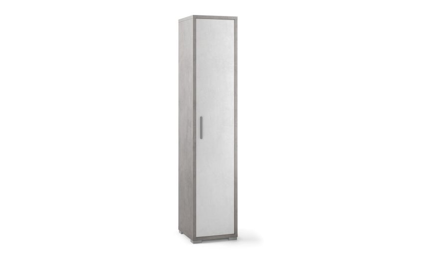 Worl colonna 1 anta ufficio colore cemento/bianco ossido--Grigio-Melaminico-182 cmx39 cm