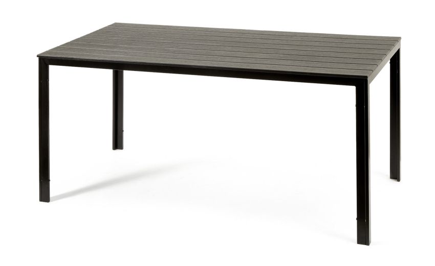 Jazz tavolo rettangolare in acciaio antracite-Piano in plastica colore antracite-Antracite-Acciaio-74 cmx156 cm
